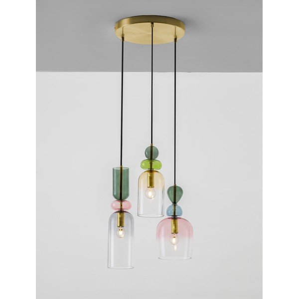 Kuldse värvi klaasist ripplamp, läbimõõduga 42 cm Murano - Nova Luce-image-3