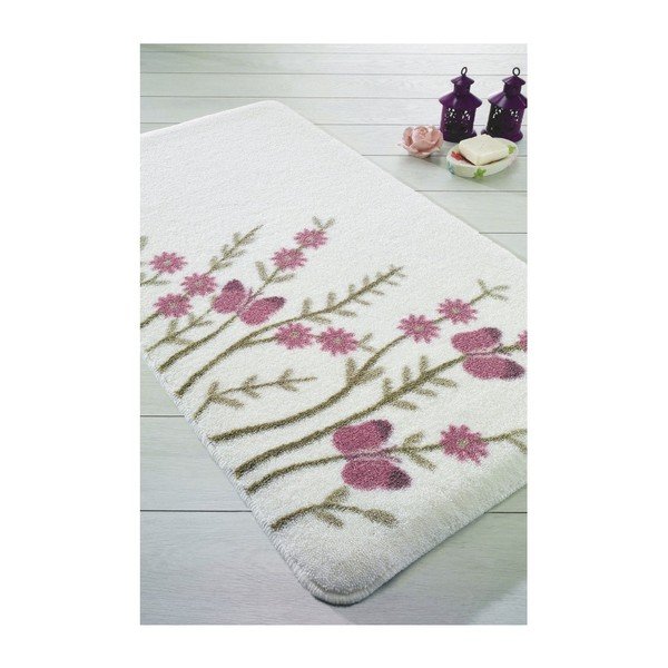 Bílá předložka do koupelny Confetti Bathmats Aroma, 80 x 140 cm