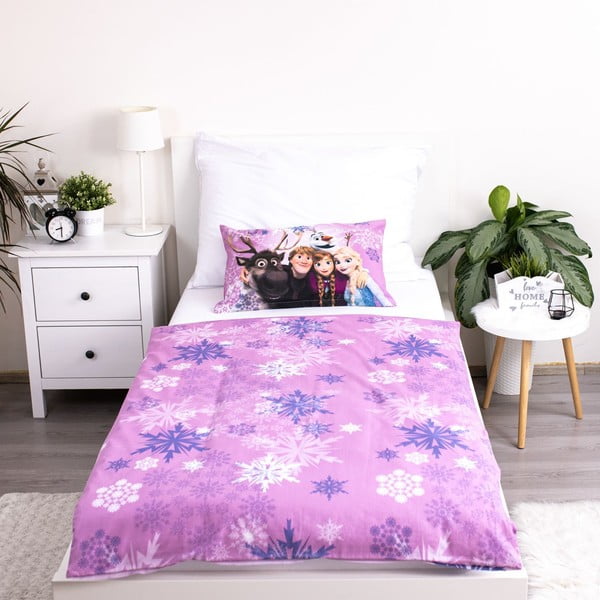 Puuvillane laste voodipesu 100x135 cm Frozen "Purple" - Jerry Fabrics-image-3