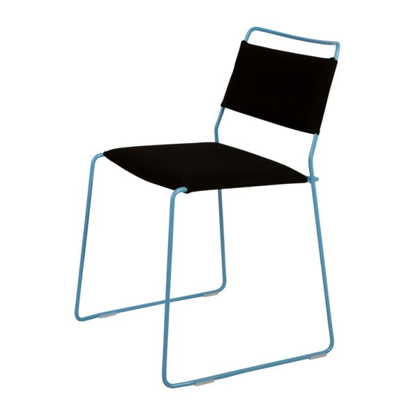 Černá židle s modrou konstrukcí OK Design One Wire