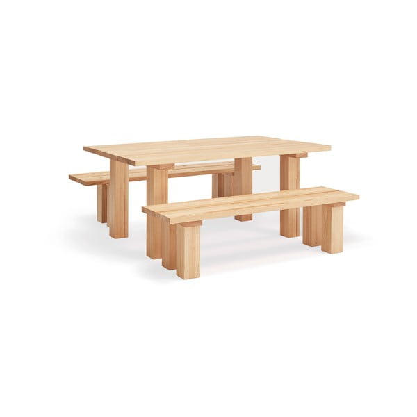 Söögilaud männipuidust lauaplaadiga 100x180 cm Banda - Teulat-image-3