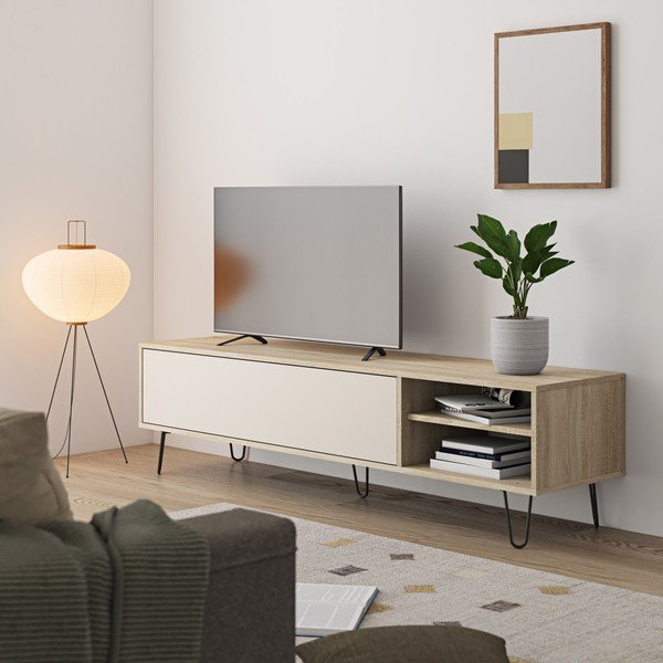Kreemjas telerilaud tammepuust 165x44 cm Aero - TemaHome-image-4
