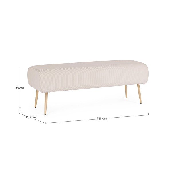 Valge polsterdatud pink Olga - Bizzotto-image-3