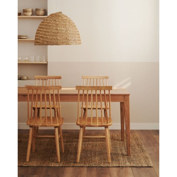 Kokkupandav söögilaud tammedekooriga 80x160 cm Yain - Kave Home-image-1