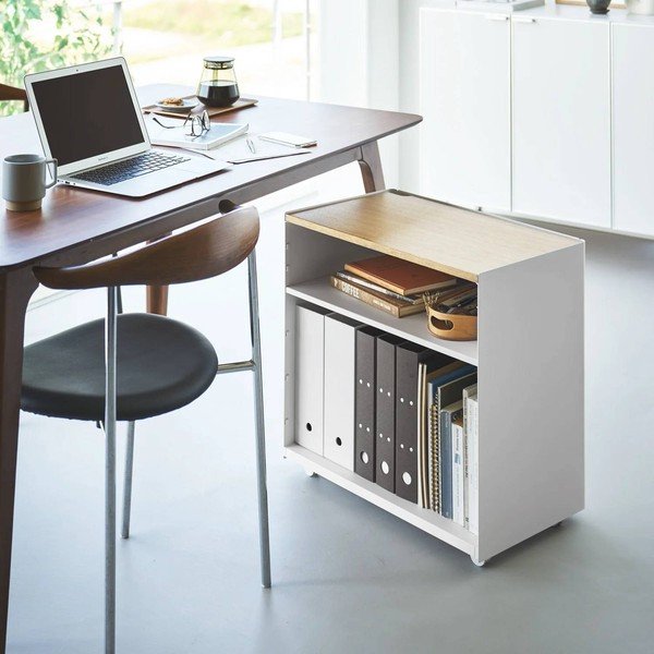 Valge metallist mobiilne riiul 60x59x35 cm Tower - YAMAZAKI-image-1