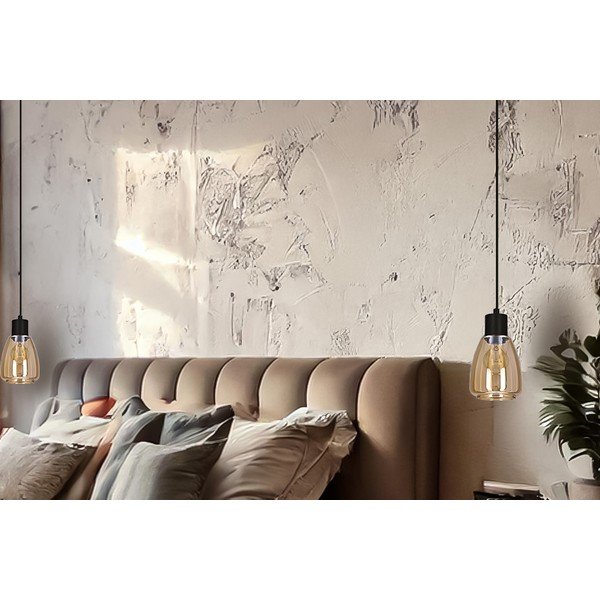 Must rippvalgusti klaasist varjuga ø 12 cm Moldo - Candellux Lighting-image-1
