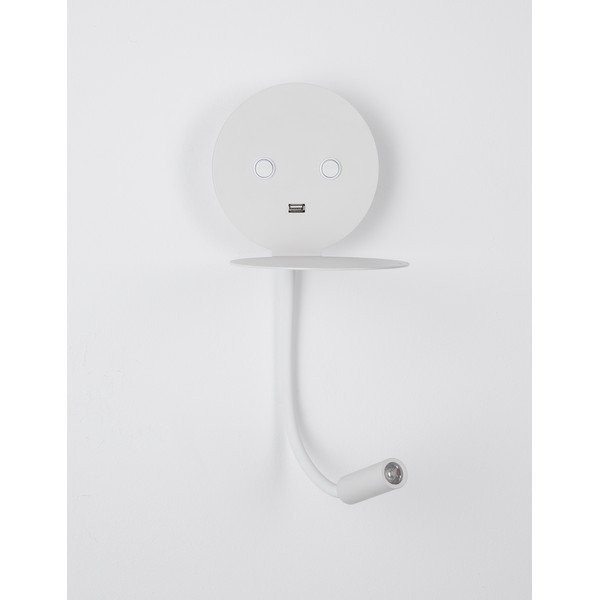 Valge alumiiniumist LED-seinalamp painduva konstruktsiooniga/USB-pordiga Eclip - Nova Luce-image-3
