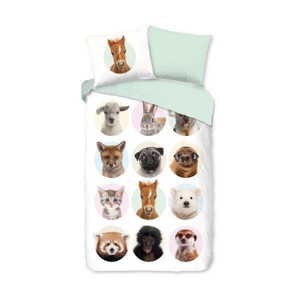 Puuvillane laste pikendatud voodipesu üheinimesevoodile 140x220 cm Young Animals - Good Morning