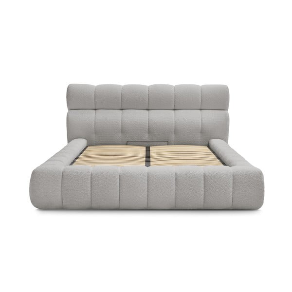 Helehall polsterdatud kaheinimesevoodi koos panipaiga ja voodipõhjaga 180x200 cm Mont Blanc - Bobochic Paris-image-2