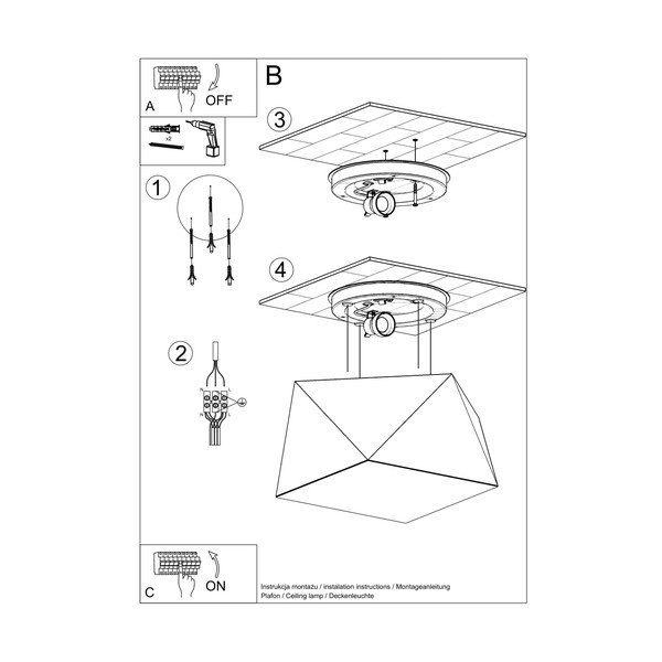 Must laevalgusti 25x25 cm Koma - Sollux-image-4