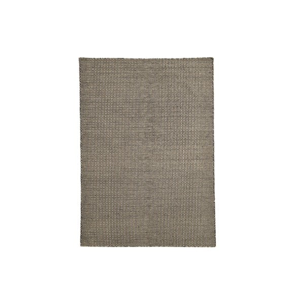 Ručně tkaný koberec Black and White Waves Kilim, 152x224 cm