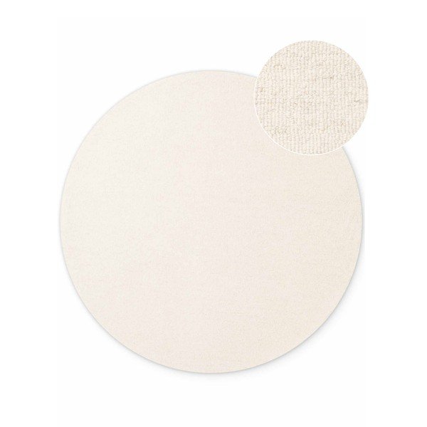 Kreemikas käsitsi kootud villane ümmargune vaip ø 160 cm Puristic Knots - Elle Decoration