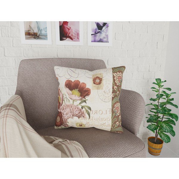 Padjapüür Maseto Flowers Rusto Dos, 43 x 43 cm - Vitaus-image-1