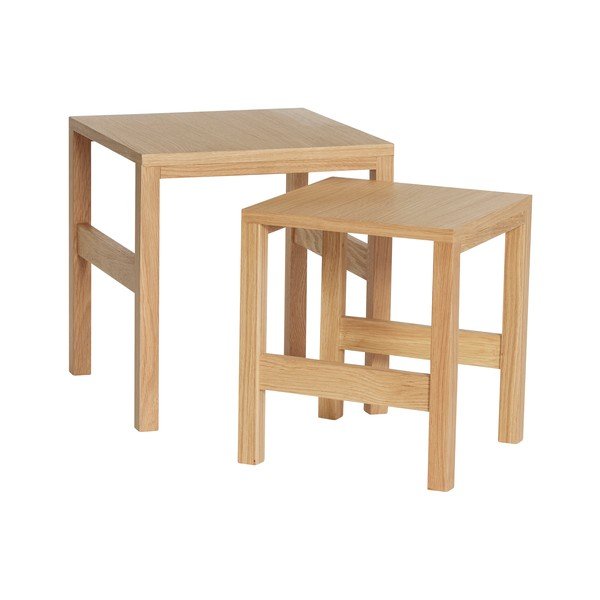 Tammepuidust lauad komplektis 2 tk 40x40 cm Puzzle - Hübsch-image-2