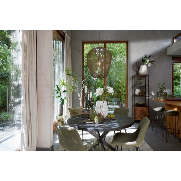 Must ümmargune söögilaud akaatsiaplaadiga ø 120 cm Yellov - Light & Living-image-4