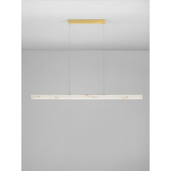 Valge/messingivärvi LED-rippvalgusti, kivist dekooriga, hämardatav Vaster - Nova Luce-image-3