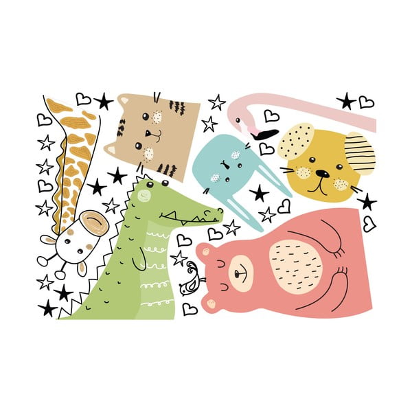 Laste seinakleebis Loomad Armastuse Sõnumitoojad, 90 x 60 cm - Ambiance-image-2