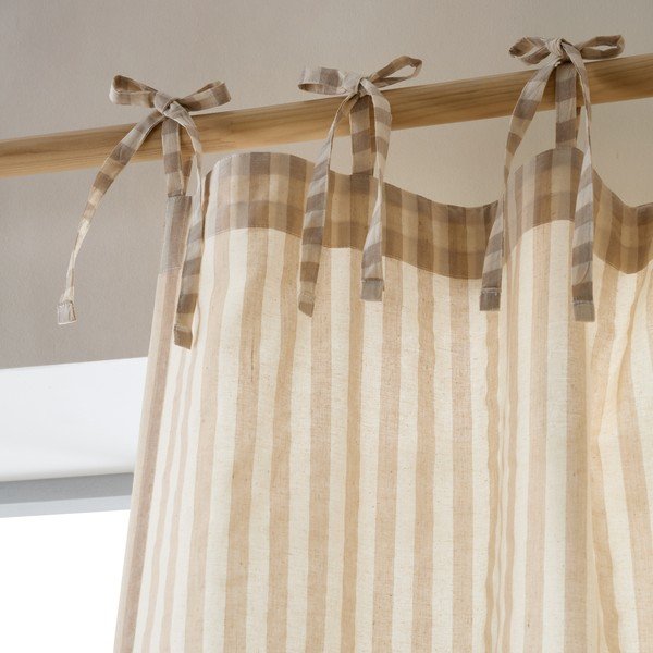 Beež kardin 140x229 cm Zanzibar Woven Stripe - Pineapple Elephant-image-2