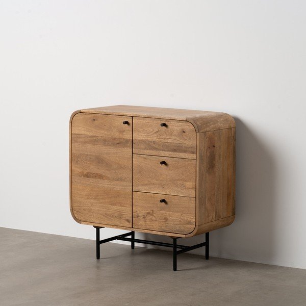 Pruun mangopuidust kummut 80x80x40 cm Kaya - Ixia-image-3