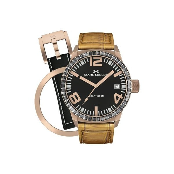 Dámské hodinky Marc Coblen s páskem a kroužkem navíc P25