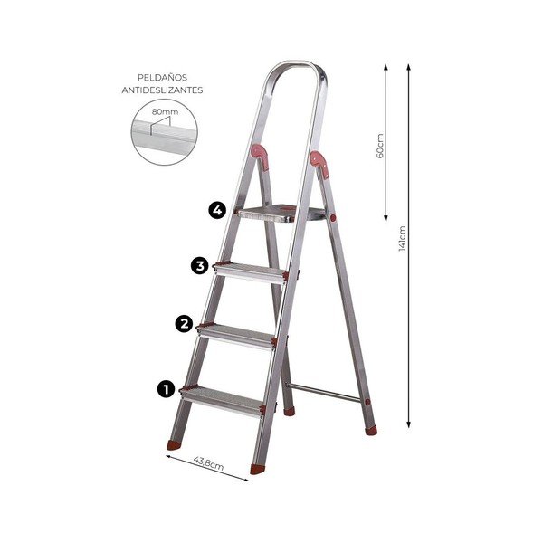 Metallist redel 141 cm Unica - Rolser-image-3