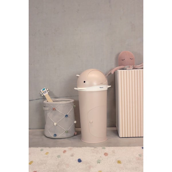 Beež plastikust mähkmete prügikast 25 l Whale - Kindsgut-image-1