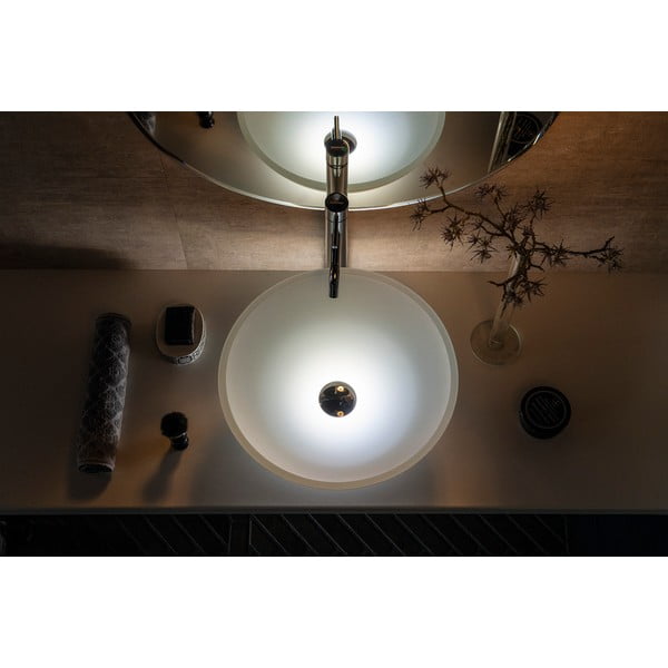 Valge klaasist ümmargune valamu ø 42 cm Telica - Sapho-image-1