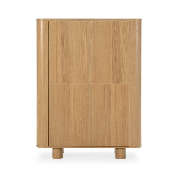 Tammepuust naturaalses värvitoonis kapp 100x133x40 cm Padoc - MOME