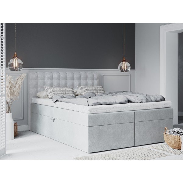 Helehall boxspring-voodi koos hoiualusega 160x200 cm Jade - Mazzini Beds-image-4