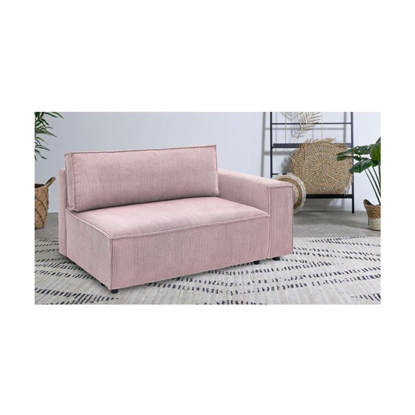 Heleroosa velvetist diivanimoodul, parem nurk  Nihad modular - Bobochic Paris-image-1