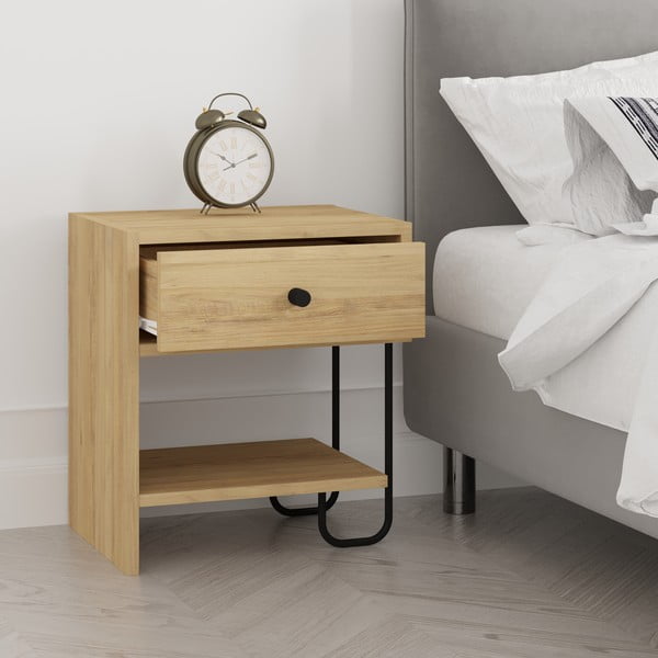 Tammedekooriga öökapp koos  riiulitega Saturne - Marckeric-image-3