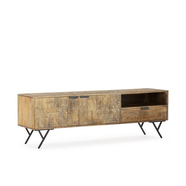 Mangopuust televiisorilaud naturaalses värvitoonis 175x55x40 cm Priya - MOME