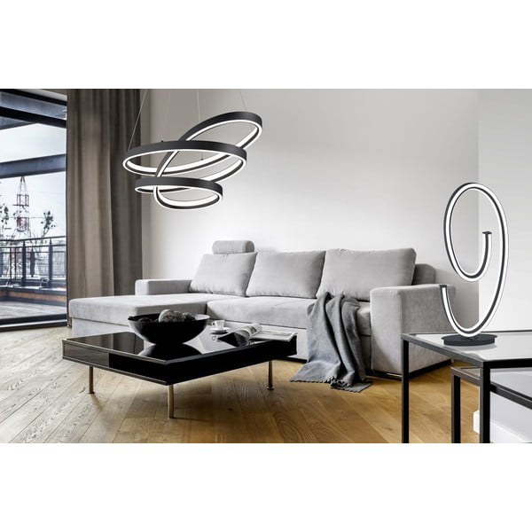 Must LED rippvalgusti hääljuhtimise/mobiilirakenduse juhtimisega, metallist varjuga Ciola - CINQUE-image-1