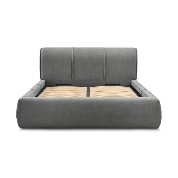 Hall polsterdatud kaheinimesevoodi koos voodipõhjaga 160x200 cm Vernon - Bobochic Paris-image-3