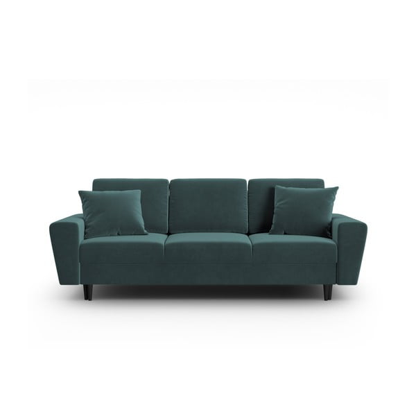 Petrooleumi värvi sametist panipaigaga nurgadiivanvoodi 235 cm Kyoto - Cosmopolitan Design