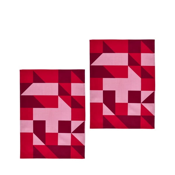 Set 2ks utěrek Zone, 70x50 cm, červená