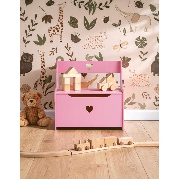 Roosa lastekapp pingiga 60x62x34 cm Pink Heart - Premier Housewares-image-1