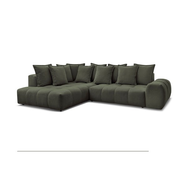 Roheline šenilldiivanvoodi/panipaigaga nurgadiivan (vasak nurk/L-kujuline) Everest - Bobochic Paris-image-3