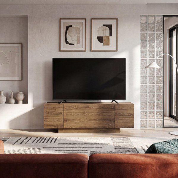Televiisorilaud tammepuust ja naturaalsest värvist 140x45x40 cm Victor - Marckeric-image-1