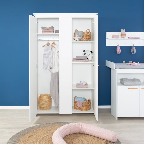 Valge laste riidekapp 119x190x52 cm Anton - Roba-image-1