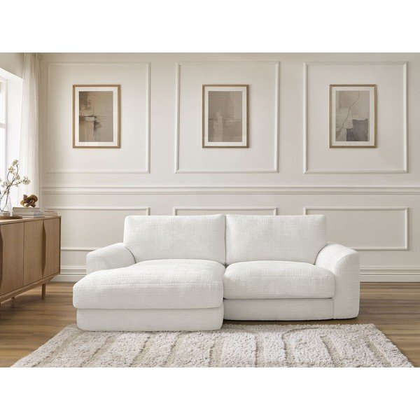 Valge šenillist nurgadiivan (vasak nurk) Leonore - Bobochic Paris-image-1