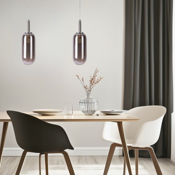 Antratsiitne LED rippvalgusti klaasist varjuga ø 13 cm Fiuggi - Candellux Lighting-image-4