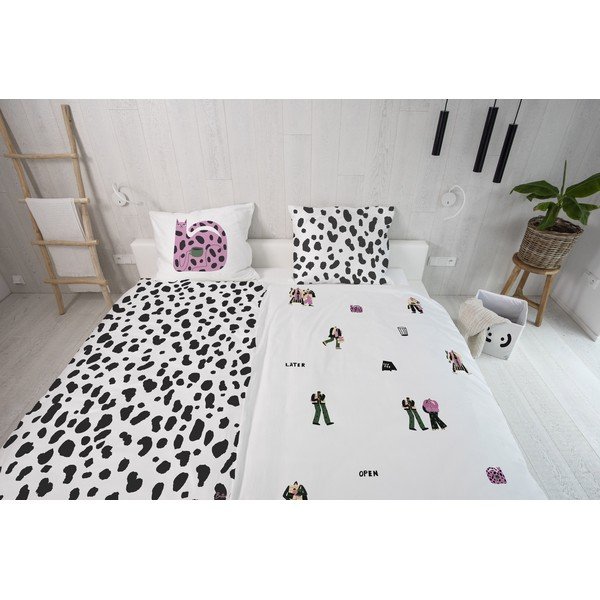 Üheinimesevoodipesu puuvillasest satiinist 140x200 cm Cats Love Hot Coffee - Butter Kings-image-1