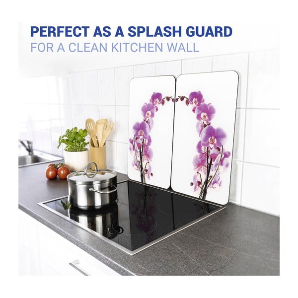 Klaasist pliidikatte komplekt 2 tk, 52 x 30 cm Orchid Blossom - Wenko-image-2