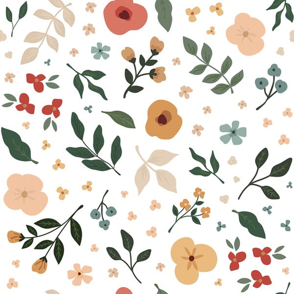 Laste tapeet 10 m x 50 cm Floral Silhouettes - Lilipinso