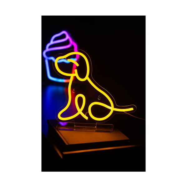 Kollane LED neoon valguskaunistus 5 W Sitting Dog - Leitmotiv-image-1