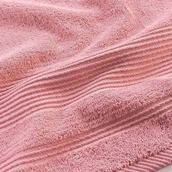 Roosa puuvillane froteerätik 90x150 cm Tendresse - douceur d'intérieur-image-2