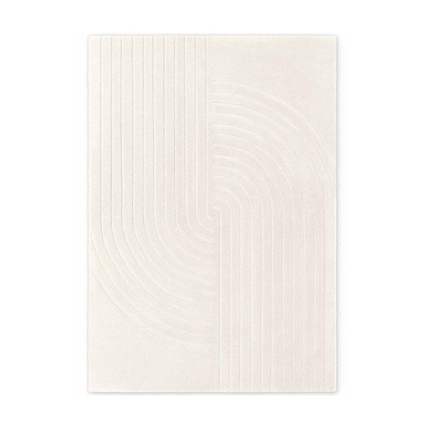 Kreemikas käsitsi kootud villane vaip 80x150 cm Arcura - Vikosa