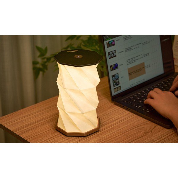 Must LED laualamp (kõrgus 18 cm) Twist Hexagon - Gingko-image-1