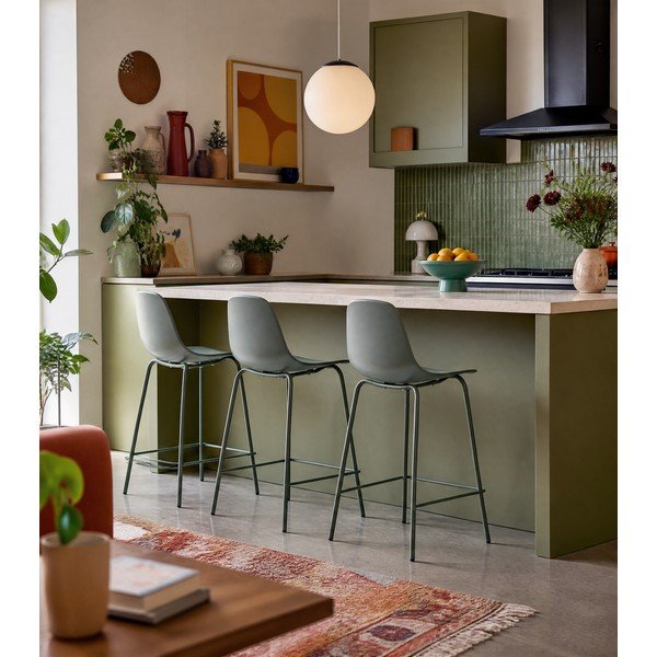 Khaki värvi plastikust baaritooli 92,5 cm Whitby - Unique Furniture-image-1